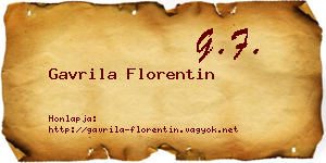 Gavrila Florentin névjegykártya